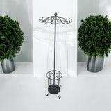 MSL 172cm Metal Coat Stand with Umbrella Holder and Multiple Hooks – Space-Saving Hallway Storage, Grey