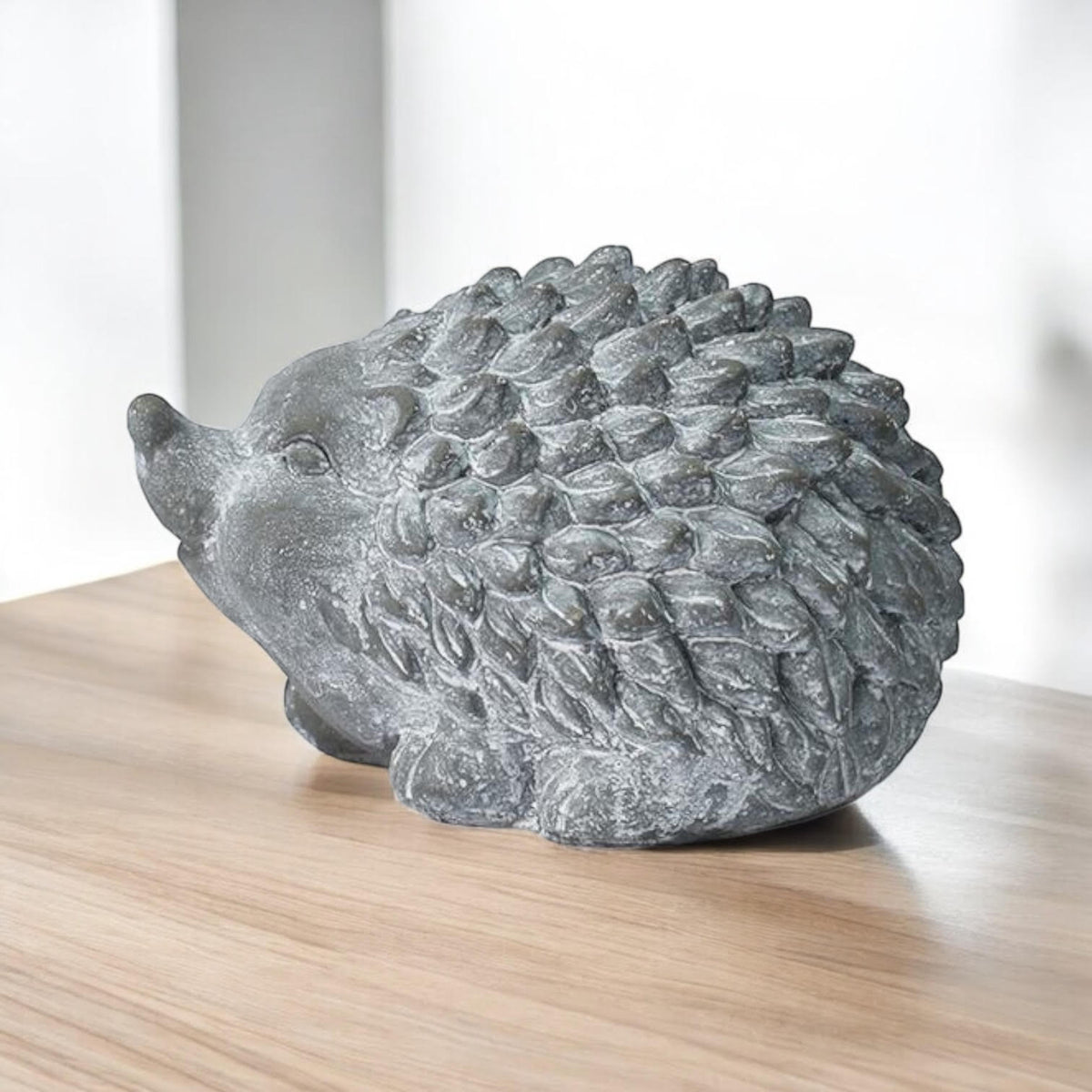 Stone-Look Cement Hedgehog Garden Sculpture – Frostproof Weatherproof Ornament for Indoor & Outdoor