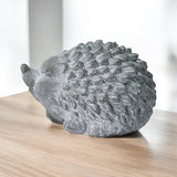 Stone-Look Cement Hedgehog Garden Sculpture – Frostproof Weatherproof Ornament for Indoor & Outdoor
