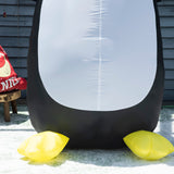 HOMCOM 8ft Inflatable Penguin with Christmas Banner