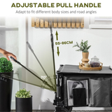 Folding Garden Cart with 4 Wheels, Brakes & Adjustable Handle – 125L Utility Trolley, Dark Grey