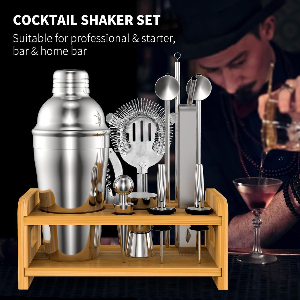 Vinsani 15-Piece Cocktail Set – Cocktail Shaker and Bar Tools for Home Bartending