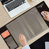 AQ Multifunctional Office Desk Mouse Mat with Calendar & Phone Holder – Eco-Friendly PVC+DS, Brown