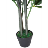 95cm Artificial Umbrella Tree – Realistic Dark Green Ficus Plant in Pot, Wired Stems