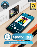 Majority Fitzwilliam 2 Hi-Fi System – Internet, DAB/DAB+ & FM Radio with Spotify Connect, Bluetooth, Silver