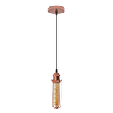 LEDSONE Rose Gold Wire Cage Pendant Light with 95cm Adjustable Cord – Industrial Vintage E27 Lamp