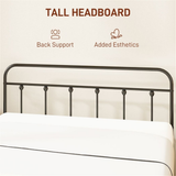 Double Metal Bed Frame with Built-In Slats – Sturdy Non-Squeak Frame for 140cm Mattress
