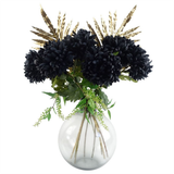 Leaf Extra Large Glass Bottle Vase, 40cm Thick Hand-Finished Glass – Real or Artificial Flowers, Grey Smoke