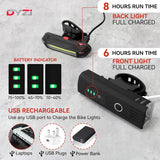 Dyzi USB Rechargeable Bike Light Set – Ultra Bright Front & Rear LED Lights, 4 Light Modes, Daylight Sensor