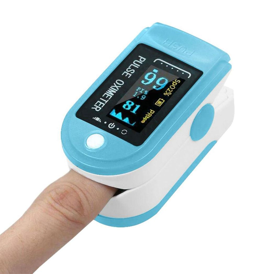 Aquarius Finger Pulse Oximeter V2 with SpO2 & Heart Rate Readings, Lanyard & Case – FDA Approved, Blue