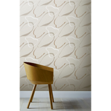 Arthouse Linear Swirl Wallpaper with Abstract Swirls – Neutral Feature Wall Décor, Natural/Spice