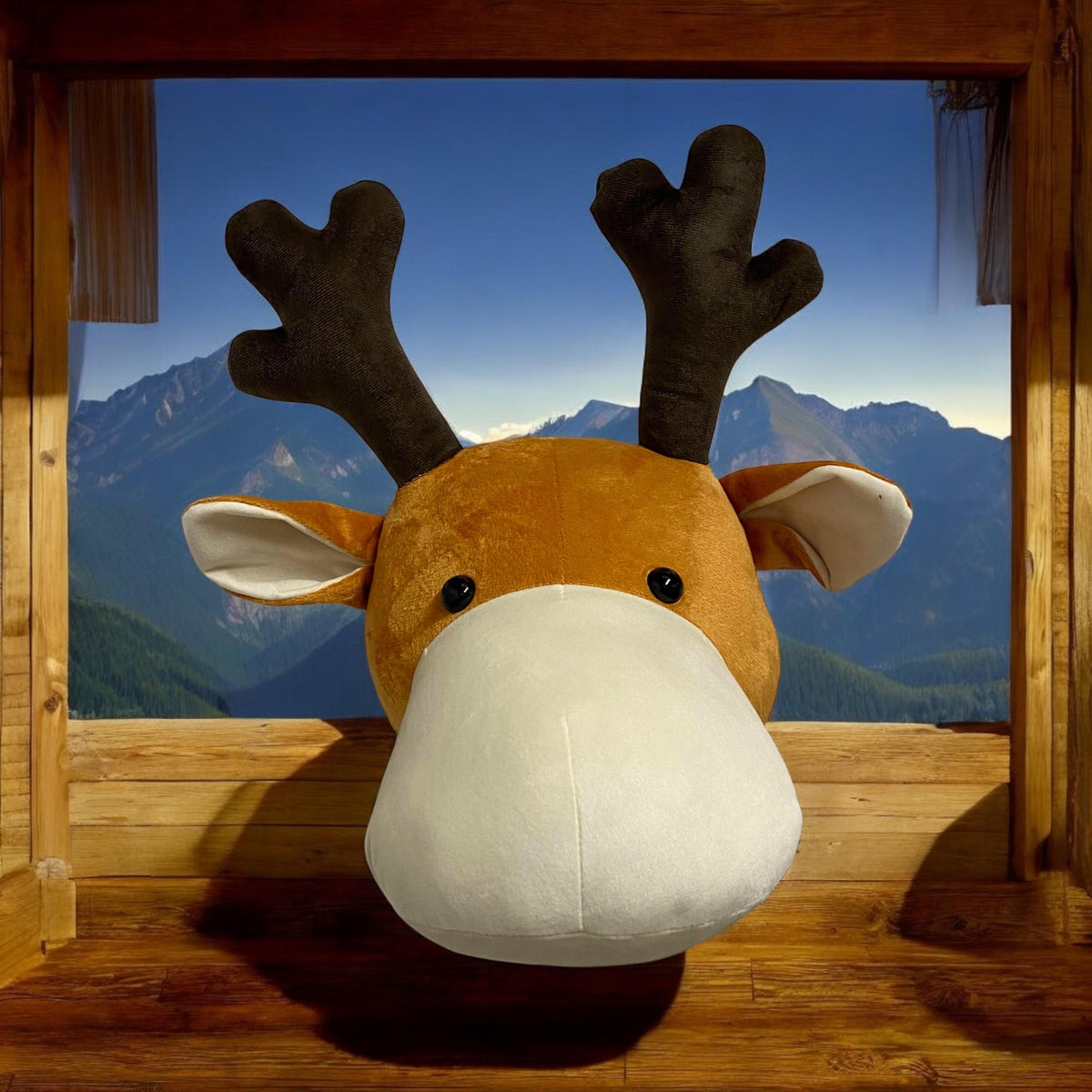 Reindeer Head Wall Hanger, 26cm – Multi-Coloured Kids Room Wall Decoration for Nurseries and Playrooms