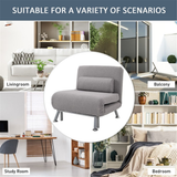 Grey Armless Chair Bed in bedroom setting