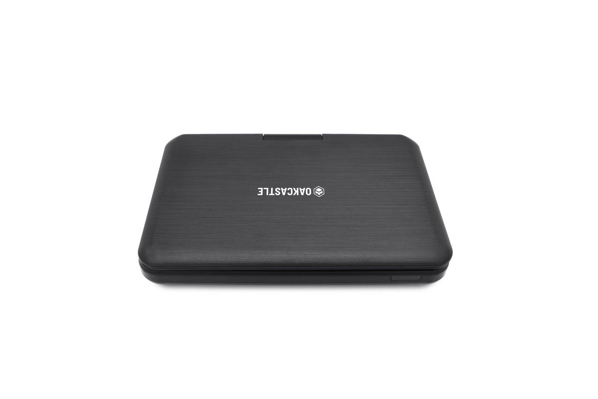 Oakcastle DVD120 Portable DVD Player with 10.5-Inch HD Swivel Screen – Rechargeable, Region Free, Car Powered