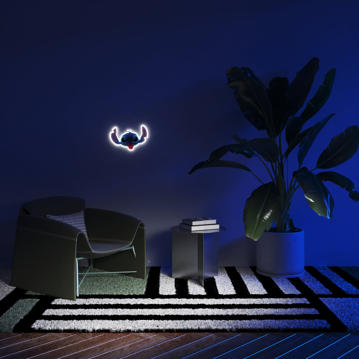 YELLOWPOP Disney Stitch Face LED Neon Sign – USB-Powered Licensed Wall Light for Bedroom or Study