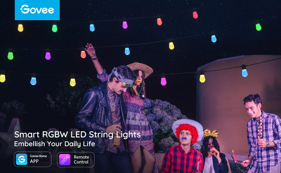 Govee RGBIC Smart Outdoor Lights 15m – Colour Changing, Dimmable, App & Voice Control, Weather Resistant