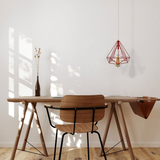 LEDSONE Single Red Vintage Industrial Cage Pendant Light, E27 Loft Style Metal Lamp – Bedroom & Living Room