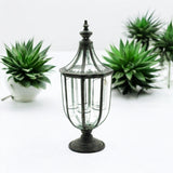 77cm Metal & Glass Candle Lantern – Antique Style Garden Lantern for Patio & Pathways