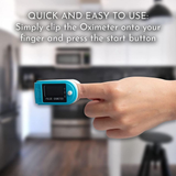 Aquarius Finger Pulse Oximeter V2 with SpO2 & Heart Rate Readings, Lanyard & Case – FDA Approved, Blue