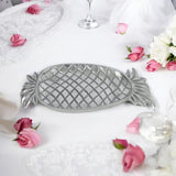 Silver Plated Metal Pineapple Trinket Tray, 33cm – Decorative Jewellery Dish and Gift