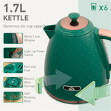 Honeycomb 1.7L Fast Boil Kettle & 4-Slice Toaster Set – Matching Breakfast Duo with Browning Settings