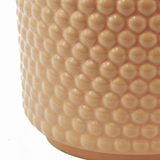 Dusty Pink Peach Raised Dots Ceramic Plant Pot, 15 x 15 x 12.5cm – Decorative Indoor Planter