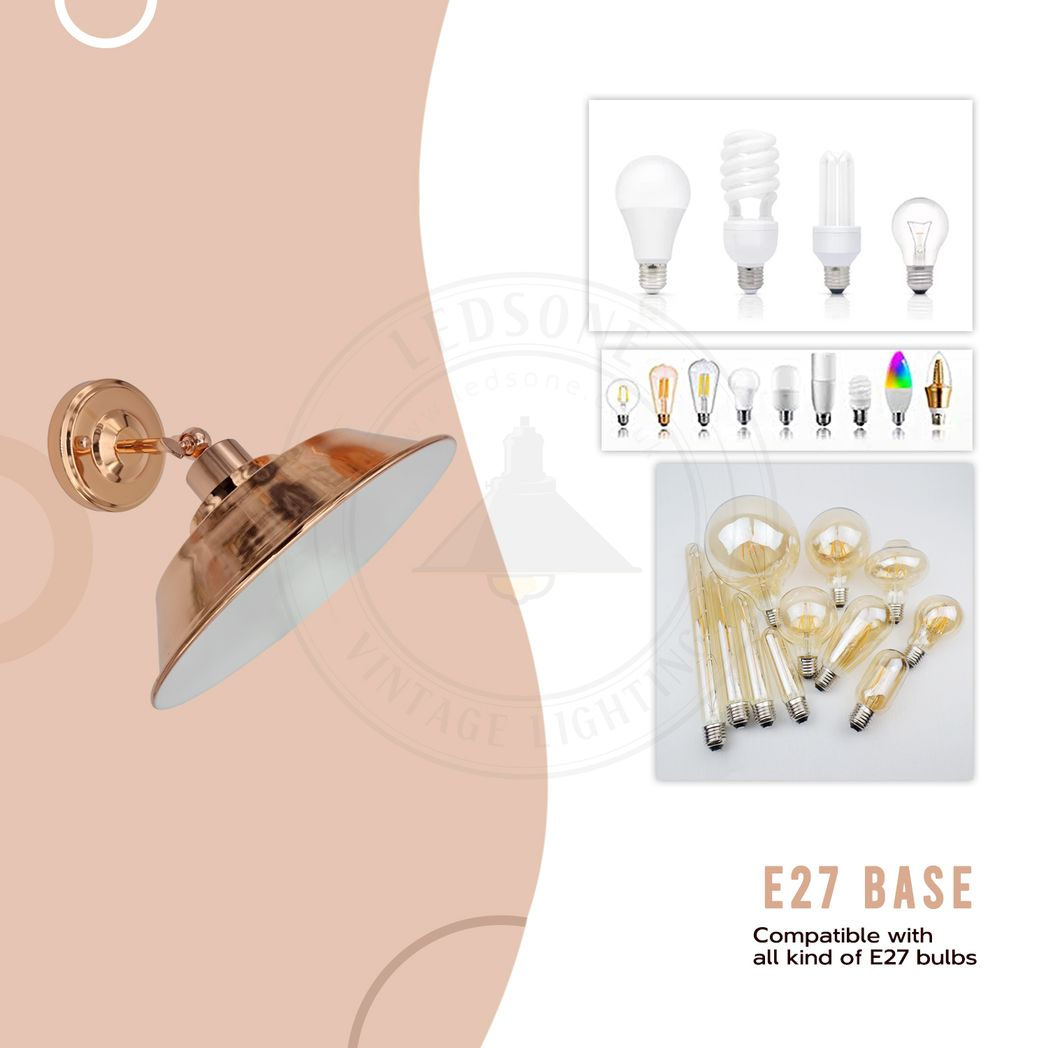 Rose Gold Retro Metal Wall Light