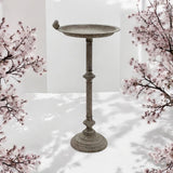 MSL Antique Iron Birdbath & Feeder with Stand – 65cm Freestanding Garden Ornament