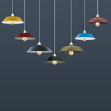 LEDSONE Navy Blue Retro Metal Pendant Lampshade, 36cm – Vintage Industrial E27 Ceiling Light Shade