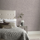 Arthouse Luxe Hessian Heavyweight Vinyl Wallpaper – Fabric Texture Paste the Wall, Mink