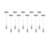 LEDSONE 10 Pack Industrial Pendant Light Fitting with E27 Lampshade Holder and 95cm Adjustable Cable