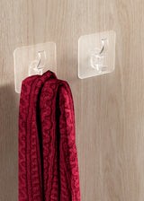 Avilo Pack of 10 Adhesive Waterproof Hooks – Transparent Bathroom & Kitchen Organiser