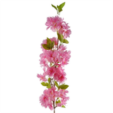 Pack of 6 Artificial Pink Blossom Stems, 100cm with Silk Flowers and Leaves – Home Floral Decor