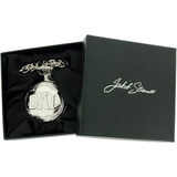 Jakob Strauss Dad Pocket Watch with Silver Tone Case & 12 Inch Brass Chain – Gift Watch, Matte White Dial