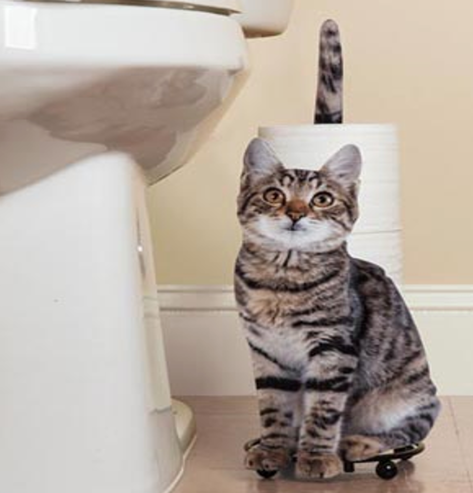 Avilo Cat Design Toilet Paper Holder – Quirky Bathroom Accessory, Gift for Cat Lovers