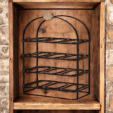 Cast Iron Freestanding Wine Rack, 25 Inch – Decorative Wine Storage for Kitchens, Dining Rooms and Bars, Black