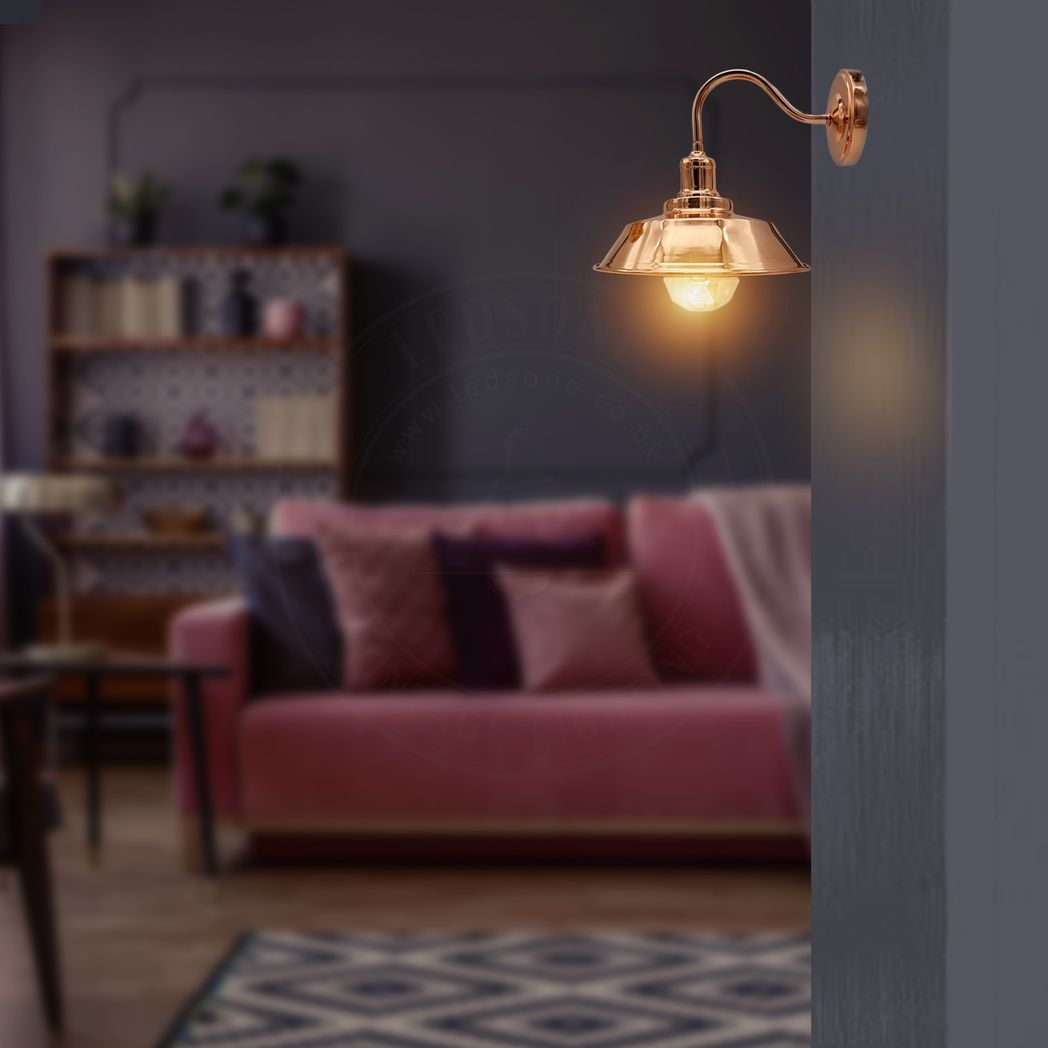 Rose Gold Retro Metal Wall Light