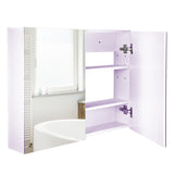 Wall-Mounted Bathroom Mirror Cabinet with Double Doors & Adjustable Shelf – Modern Dual-Purpose Storage Unit