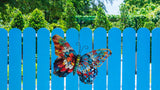 Vibrant Floral Metal Butterfly Wall Art