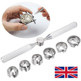 Watch Case Back Opener Tool Set with Wrench & 6 Grooved Rings, 18.5-29.5mm – Watch Repair Kit for Rolex, Tudor