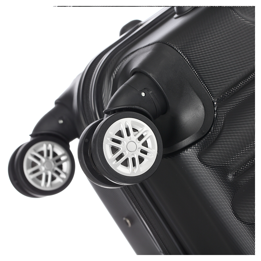3 Piece Lightweight ABS Spinner Luggage Set with Carry-On Case, 360° Wheels & Telescopic Handles