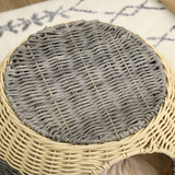 PawHut Wicker Cat House with Soft Cushion, PE Rattan Raised Cat Bed – Enclosed Pet Cave, 40 x 30cm
