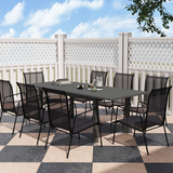 Outsunny Extending Garden Table with Slatted Top, 160/220 x 90 x 73 cm – Seats 6-8, Aluminium, Grey