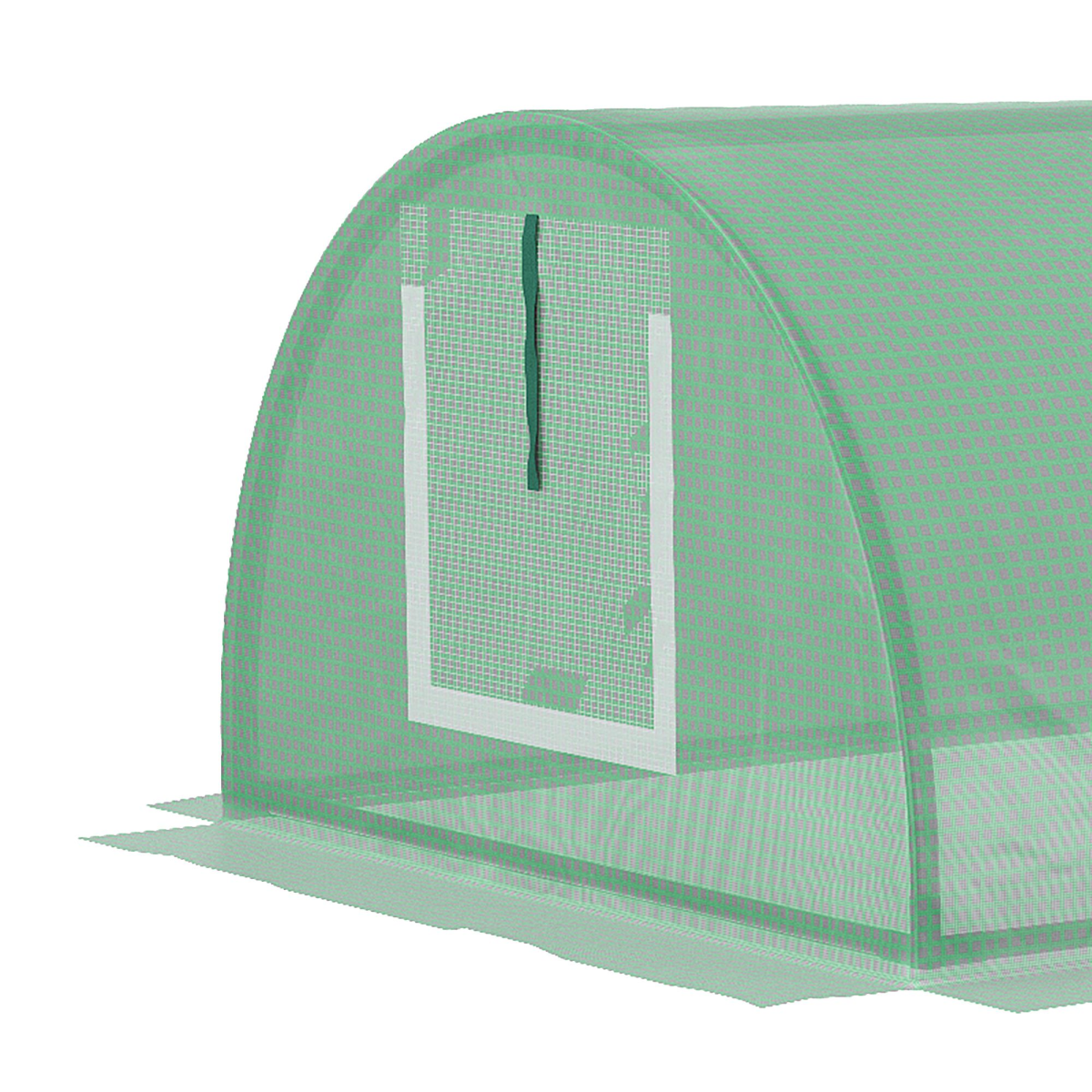 Outsunny 3m Portable Mini Greenhouse Tunnel with 140gsm PE Cover & 5 Mesh Windows – Crop Protection