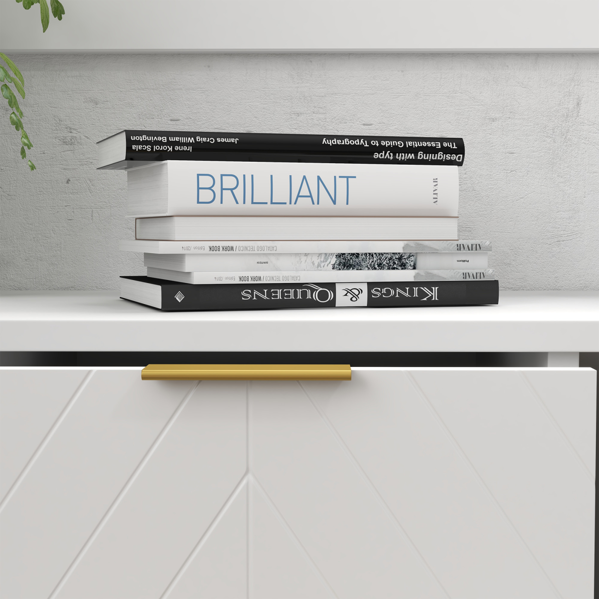 Modern Freestanding Storage Cabinet with 3 Drawers, Cupboard & Gold Base – Dining, Living Room & Bedroom