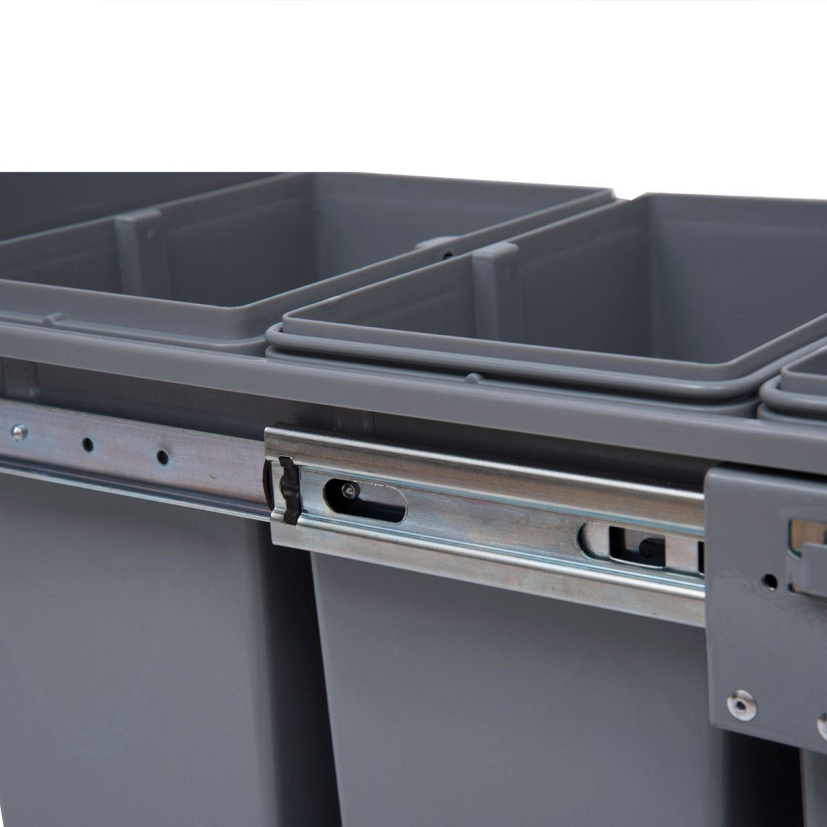 HOMCOM 40L Pull-Out Recycling Bin for Kitchen Cupboards with Separate Inner Bins – Grey
