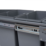 HOMCOM 40L Pull-Out Recycling Bin for Kitchen Cupboards with Separate Inner Bins – Grey