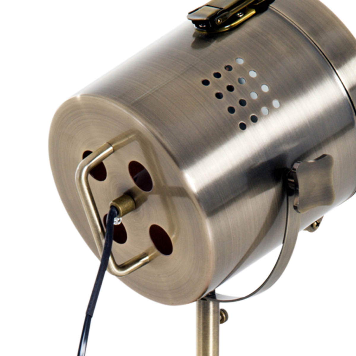 HOMCOM Industrial Tripod Lamp – Wood & Bronze