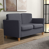 HOMCOM Linen 2 Seater Loveseat Sofa with Padded Armrests – Compact Sofa for Flats & Small Rooms, Dark Grey