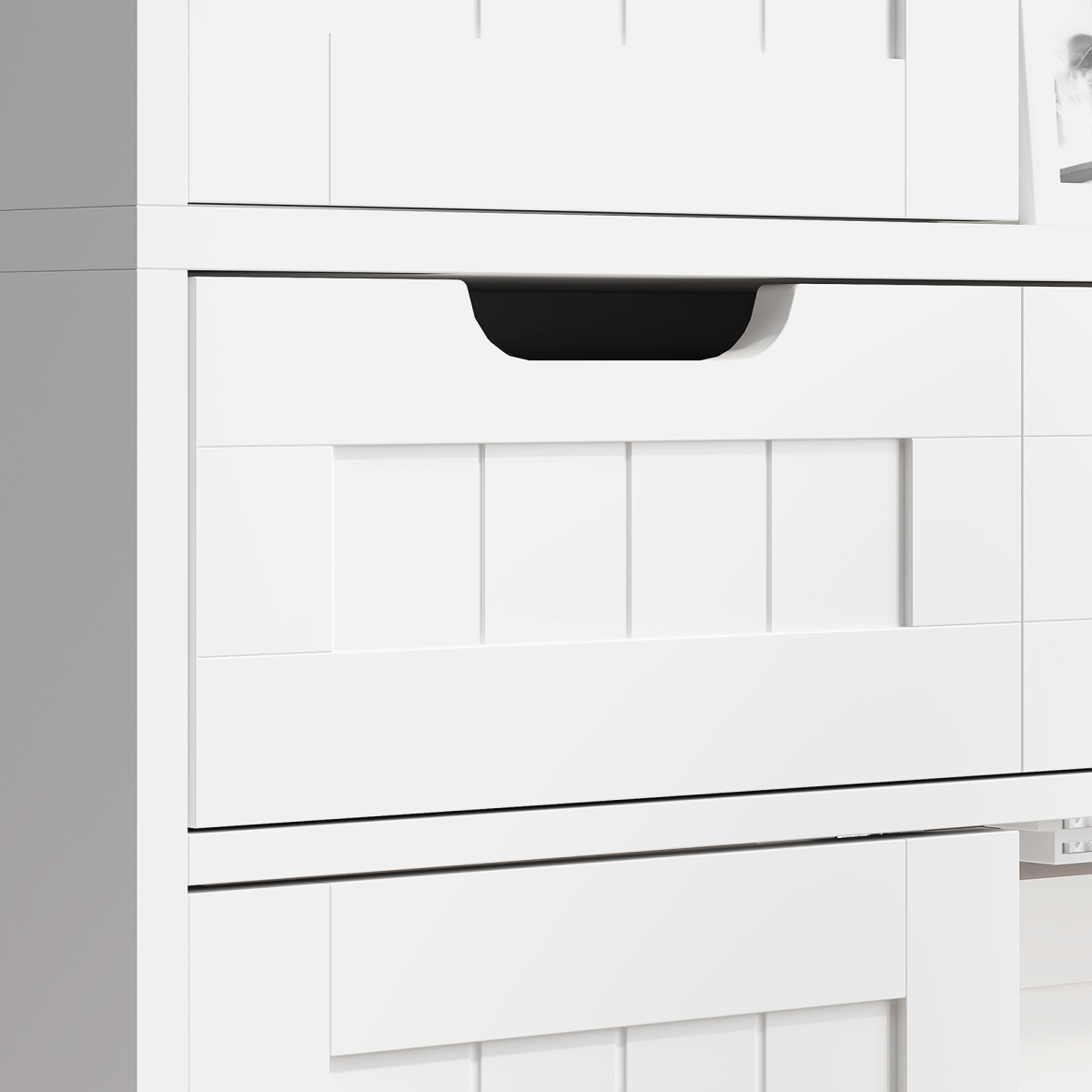 HOMCOM Tall Bathroom Cabinet with Drawer, 2 Doors and Adjustable Shelf – Slim Space-Saving Storage, White